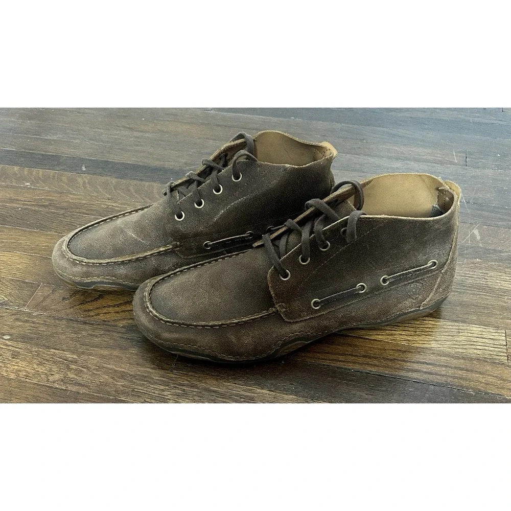 Men's Ariat Holbrook Lace Up Chucka Boot In Brown Leather Size 12D Timeless‎
